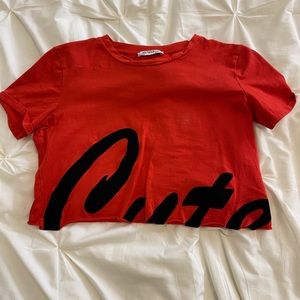 Zara Cropped “cute” tshirt vintage